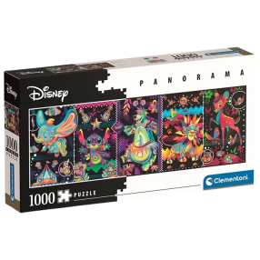 Clementoni - Puzzle 1000 Panoramatické puzzle Disney: Radost