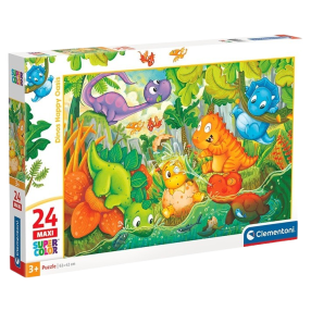 Clementoni - Puzzle 24 Šťastná oáza dinosaurů MAXI