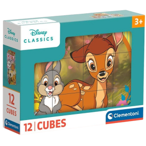 Clementoni - Obrázkové kostky - Disney klasické pohádky 12 kostek