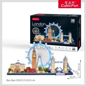 CubicFun - Puzzle 3D s LED Noční edice: Londýn 186 dílků