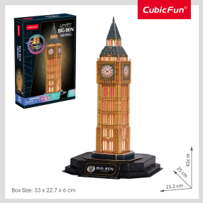 CubicFun - Puzzle 3D s LED Noční edice: Big Ben 32 dílků