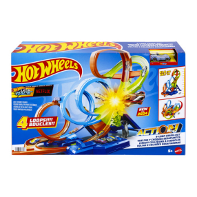 Hot Wheels dráha se čtyřmi smyčkami