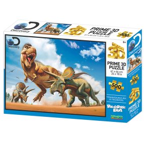PRIME 3D PUZZLE - T - rex verzus Triceratops 500 dielikov