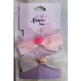 PINK Sponky do vlasov tylová mašľa, 2 ks