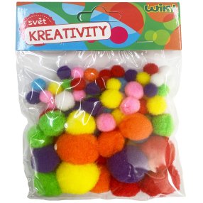 Pom pom mix veľkostí, 80ks