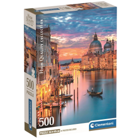 Clementoni - Puzzle 500 Osvetlené Benátky