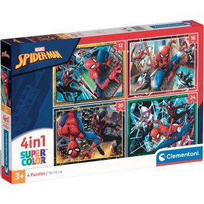 Clementoni - Puzzle 4v1 Marvel Spider-Man (12+16+20+24 dielikov)
