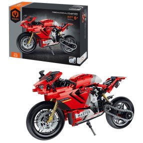 MECHANICAL MASTER - Stavebnica Cestná motorka červená 557 ks