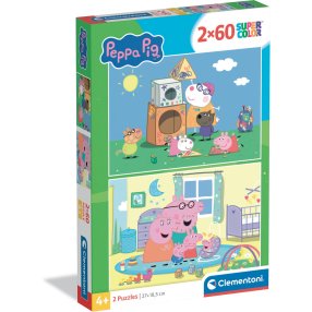 Clementoni - Puzzle 2x60 Prasiatko Peppa