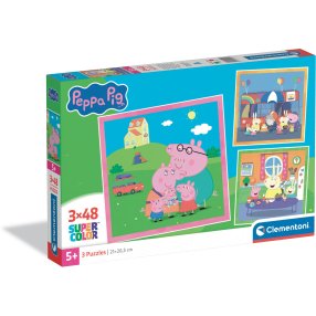 Puzzle 3x48 Prasiatko Peppa