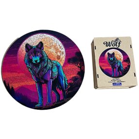 Drevené puzzle - Divoký vlk