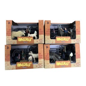BALULU - Herný set Pštros, Moriak alebo Somár s figúrkou a ohradou, 4 druhy