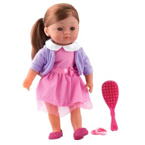 Dolls World - Módna bábika Elizabeth brunetka s doplnkami 36 cm