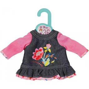 Dolly Moda Džínsové šatôčky s kvietkami, 36 cm