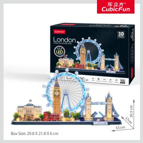 CubicFun - Puzzle 3D s LED Nočná edícia: Londýn 186 dielikov
