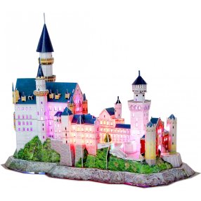 CubicFun - Puzzle 3D Zámok Neuschwanstein s LED svetlom - 128 dielikov