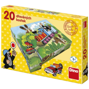 Dino - Drevené kocky Krtko a dopravné prostriedky 20 kociek
