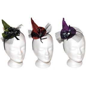 Set karneval - Klobúk čarodejnícky 12 cm, čelenka - viac variant