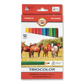 KOH-I-NOOR Pastelky TRIOCOLOR trojhranné souprava 12 ks