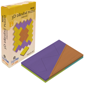 Hlavolam - Mini 3D drevené puzzle viac druhov