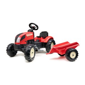 FALK Šliapací traktor 2158L Kiddy Farmer s prívesom - červené