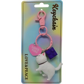 Keychain Prívesok na kľúče - Mačička "LOVE YOU"