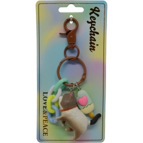 Keychain Prívesok na kľúče - Mačička a céčka