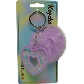 Keychain Prívesok na kľúče - Fialové srdce