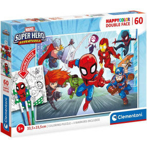 Clementoni - Puzzle 60 Double face Super hero