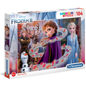 Clementoni - Puzzle Supercolor Glitter 104 Frozen 2