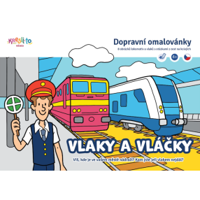 Vlaky a vláčiky - Dopravná omaľovánka A5