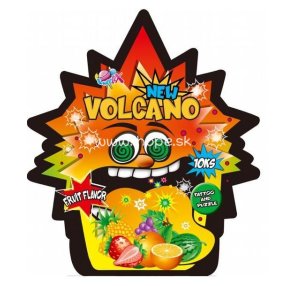 Volcano 10g Praskací prášok s ovocnou príchuťou s tetovaním a puzzle