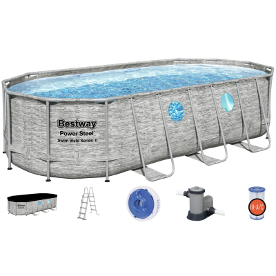 BESTWAY 56716 - Bazén s konstrukcí Stone Swim Vista 549 x 274 x 122cm + kartušová filtrace