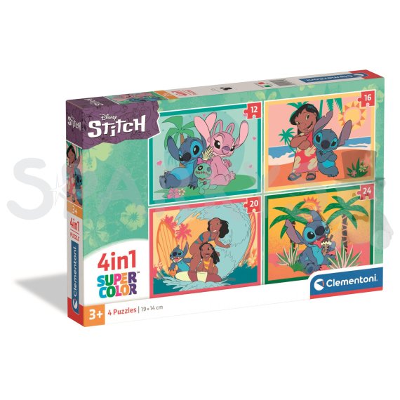 Clementoni - Puzzle 4v1 Stitch (12+16+20+24 dielikov)                    
