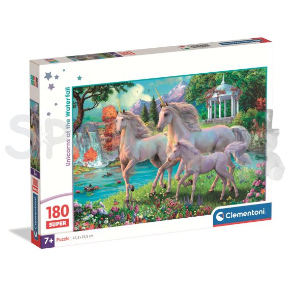 Clementoni - Puzzle 180 Super Jednorožce pri vodopáde                    