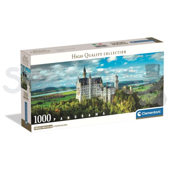 Clementoni - Puzzle 1000 Panorama Zámok Neuschwanstein                    