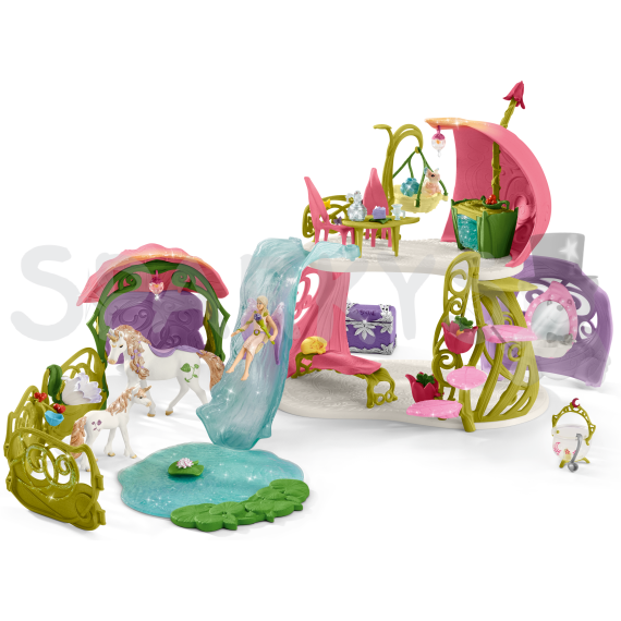 Schleich 42445 Kvetinový dom s jednorožcami, stajňou a jazerom                    