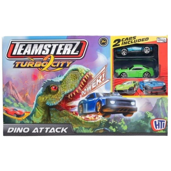 Teamsterz dráha dinosaurus + 3 autíčka                    