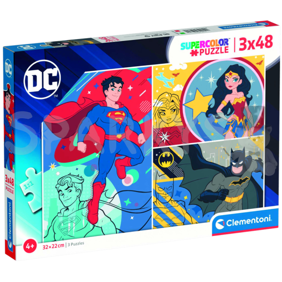 Clementoni - Puzzle 3x48 DC Comics                    