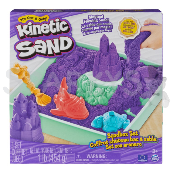 Spin Master Kinetic Sand krabice tekutého písku s podložkou FIALOVÁ                    