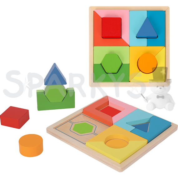 BABU - Dřevěné geometrické puzzle                    