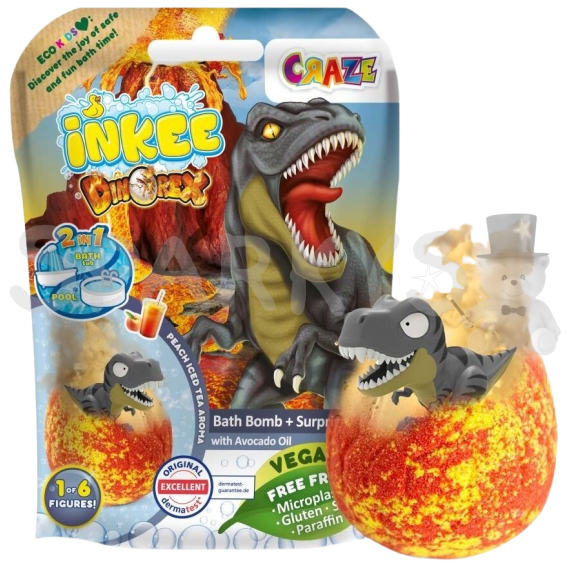 INKEE Šumivá bomba do vany s překvapením - Dinosaurus                    