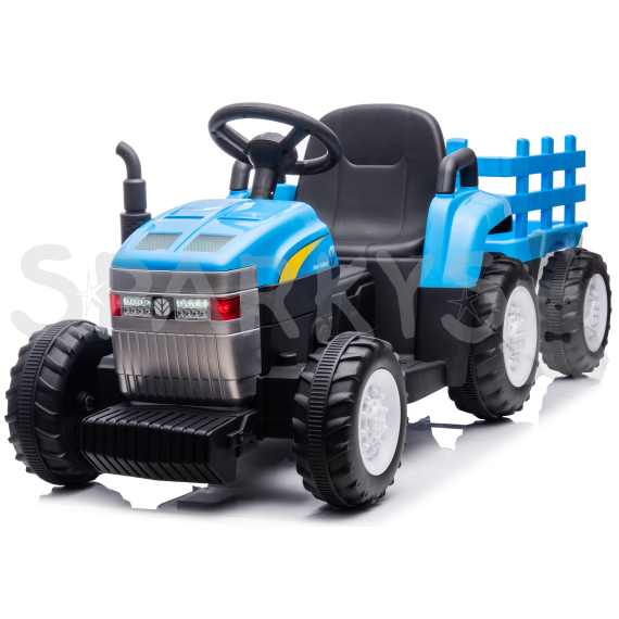 Dětský elektrický traktor NEW HOLLAND s vlečkou                    