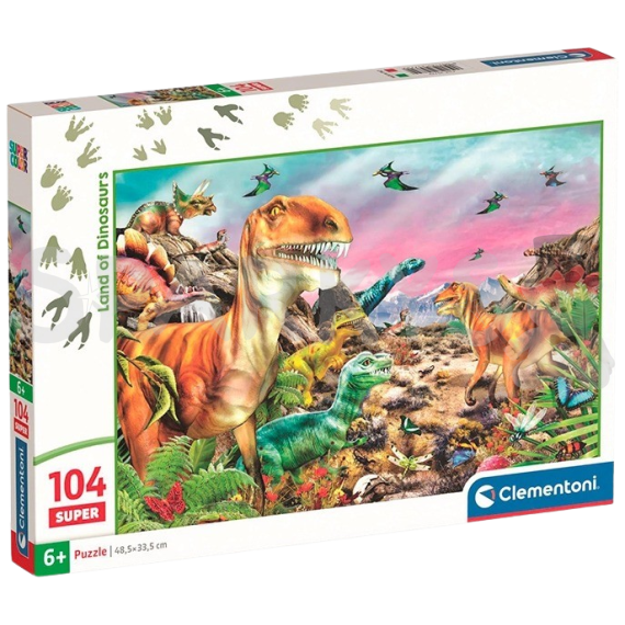 Clementoni - Puzzle 104 Země dinosaurů                    