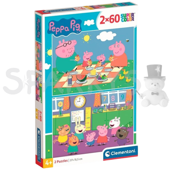 Clementoni - Puzzle 120 Prasátko Peppa piknik 2x60 dílků                    