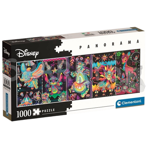 Clementoni - Puzzle 1000 Panoramatické puzzle Disney: Radost                    