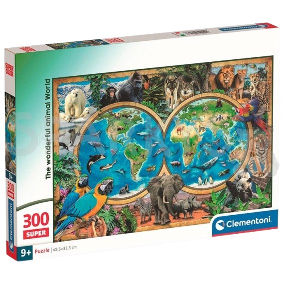 Clementoni - Puzzle 300 Úžasný svět zvířat                    