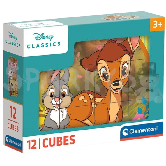 Clementoni - Obrázkové kostky - Disney klasické pohádky 12 kostek                    