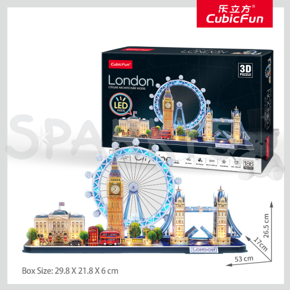 CubicFun - Puzzle 3D s LED Noční edice: Londýn 186 dílků                    