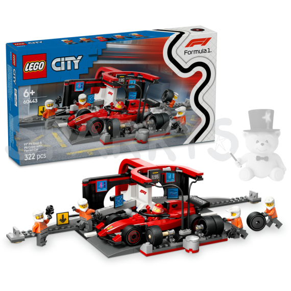 LEGO® City 60443 Zastávka v boxech F1® a personál s vozem Ferrari                    